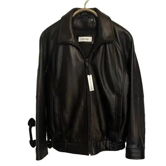 CALVIN KLEIN NWT Men’s Leather Medium Thinsulate lined brown  Jacket/ Coat - Picture 3 of 17